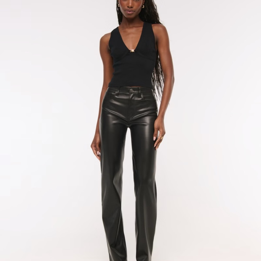 Abercrombie and fitch high rise leather pants